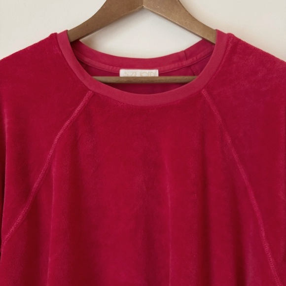 Suzie Kondi Samos Oversized Terry Sweatshirt Medium Red - Picture 3 of 9